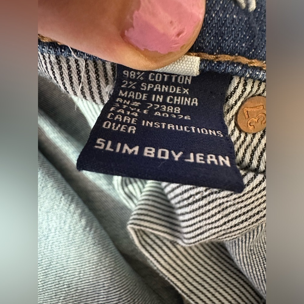 Madewell Jeans Womens 28 Patchwork Slim BoyJean Straight Leg Distressed Dark - Picture 6 of 10